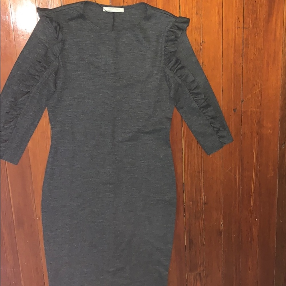 ZARA GRAY BODYCON DRESS- NEW